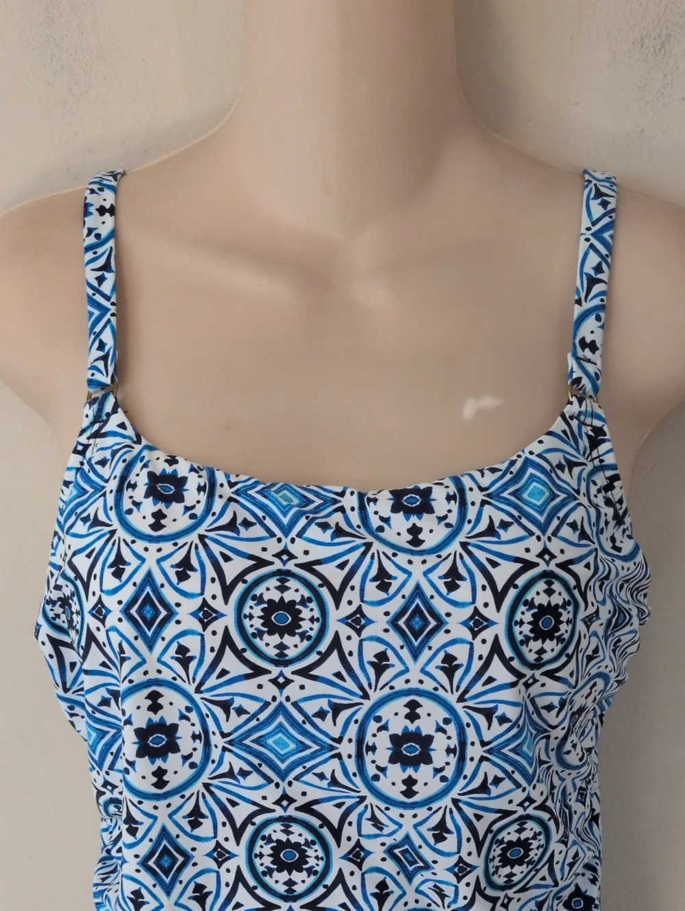 Jantzen Eden Cami Tankini Top – Patheon Blue Moroccan Tiles 4
